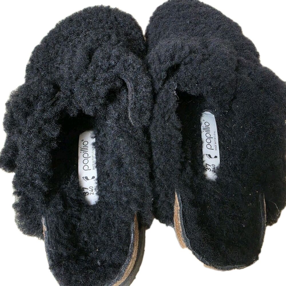 Birkenstock Papillo Boston Big Buckle Flex Platform Shearling Teddy Black 37 - Picture 5 of 10